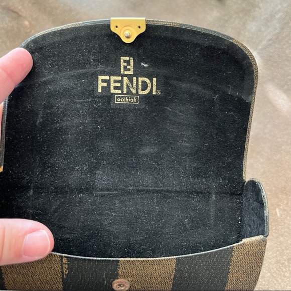 FENDI VTG Vintage 80s Striped Sunglass Eyeglass Occhiali Case - Picture 2 of 3
